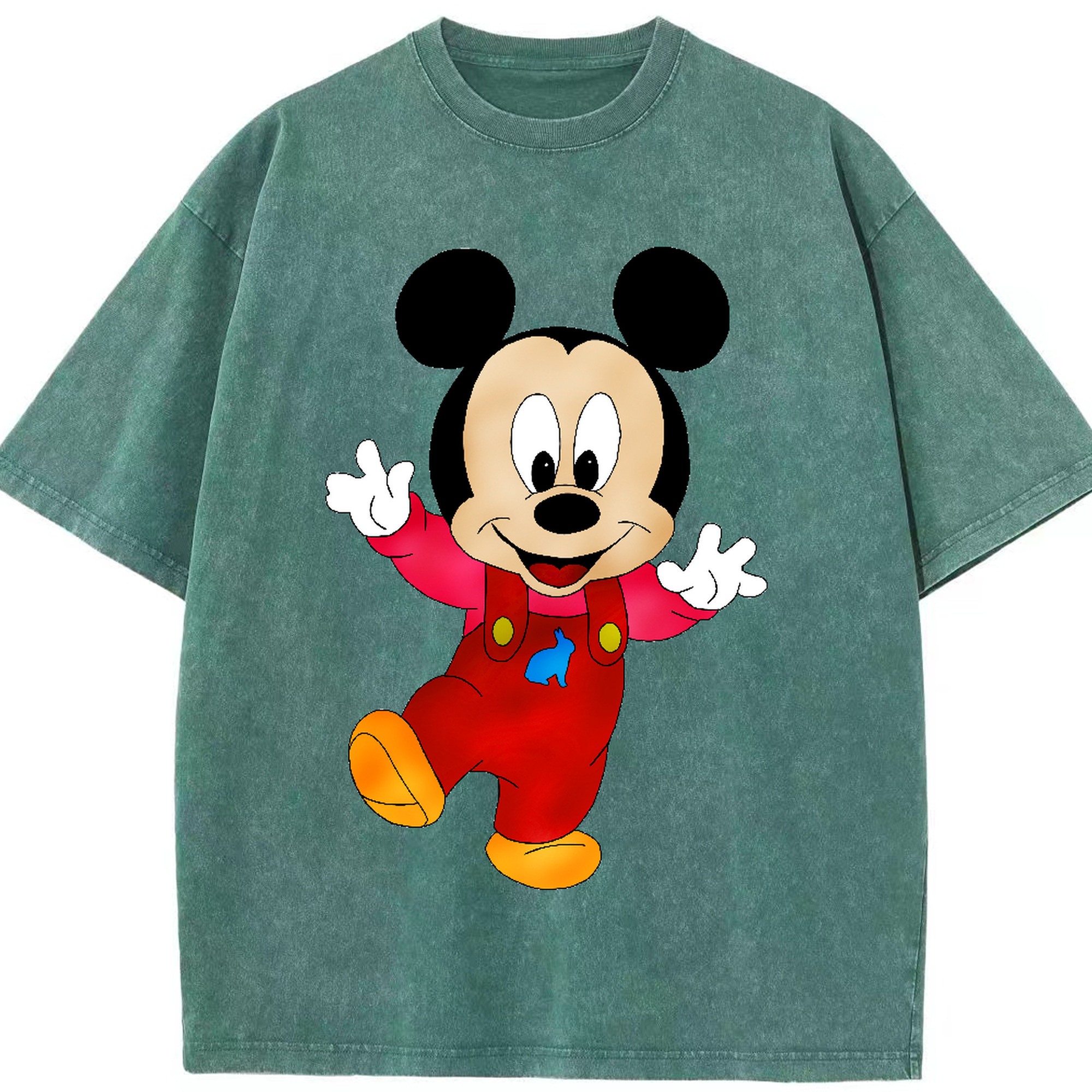 （画像用） ミッキーマウス Mickey Mouse 綿100% ヴィンテージ風 半袖Tシャツ（フロントプリント）